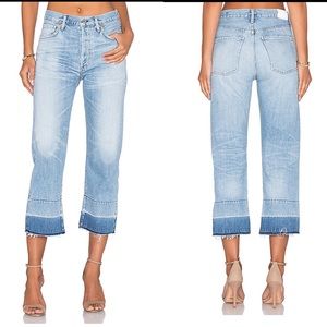 Citizens of humanity Cora crop raw hem high rise